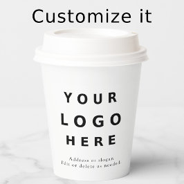 Geschäftslogo Stylisch Modern Professionell Weiß Pappbecher