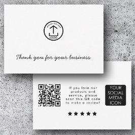 Geschäftslogo-Überprüfungslink-QR-Code Danke Weiß