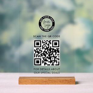 Geschäftslogo und QR-Code Anpassung Acrylschild
