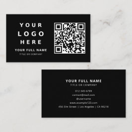 Geschäftslogo und QR-Code einfach minimalistisches Visitenkarte