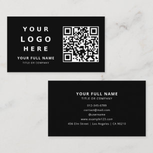 Geschäftslogo und QR-Code einfach minimalistisches Visitenkarte