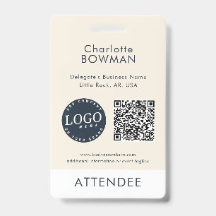 Geschäftslogo und QR-Code Ereignis-Teilnehmer-ID Ausweis