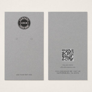 Geschäftslogo und QR-Code-Ohrhänger-Anzeige Karte
