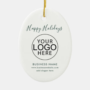 Geschäftslogo und QR-Code Weihnachtsfeiertage Keramik Ornament