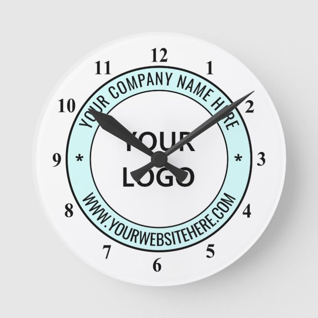 Geschäftslogo und Text Branded Uhr Beispiel (Vorderseite)