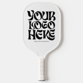 Geschäftslogo und Text Einfach Weiß Pickleball Schläger