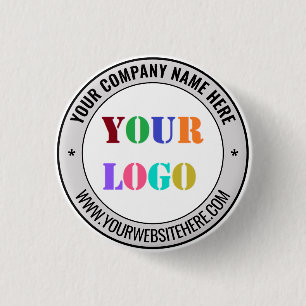 Geschäftslogo und Text Promotional Button Vorlage