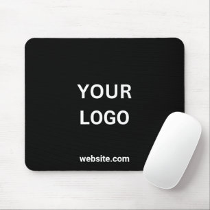 Geschäftslogo und Website Schwarz Mousepad