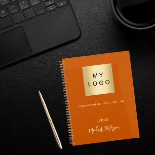 Geschäftslogo verbrannt orange elegantes Monogramm Planer