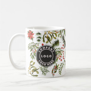 Geschäftslogo Weihnachten Kiefer Rot Beeren Botani Kaffeetasse