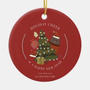 Geschäftslogo Weihnachten Moderne Unternehmen Keramik Ornament