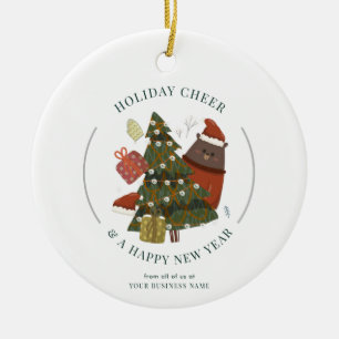 Geschäftslogo Weihnachten Moderne Unternehmensfest Keramik Ornament