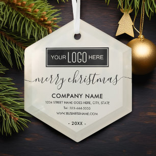 Geschäftslogo Weihnachten Ornament Aus Glas