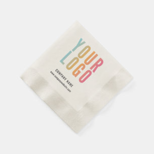 Geschäftslogo Werbe Ecru Serviette