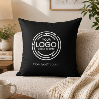 Geschäftslogo Werbe- Marketing Schwarz Weiß Kissen