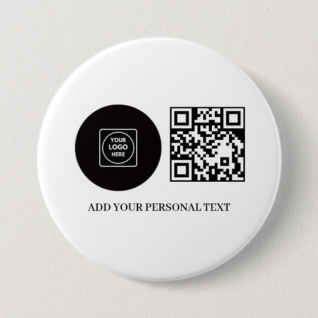 Geschäftslogo Werbe-QR-Code-Text-Schaltfläche Button (Vorderseite)