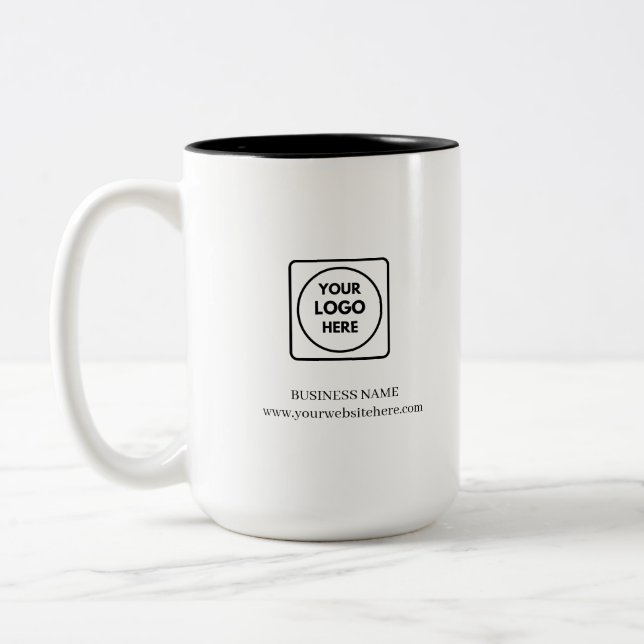 Geschäftslogo Werbe Zweifarbiges Tasse (Links)