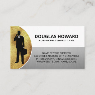 Geschäftsmann Golden Silver White Business Card Visitenkarte