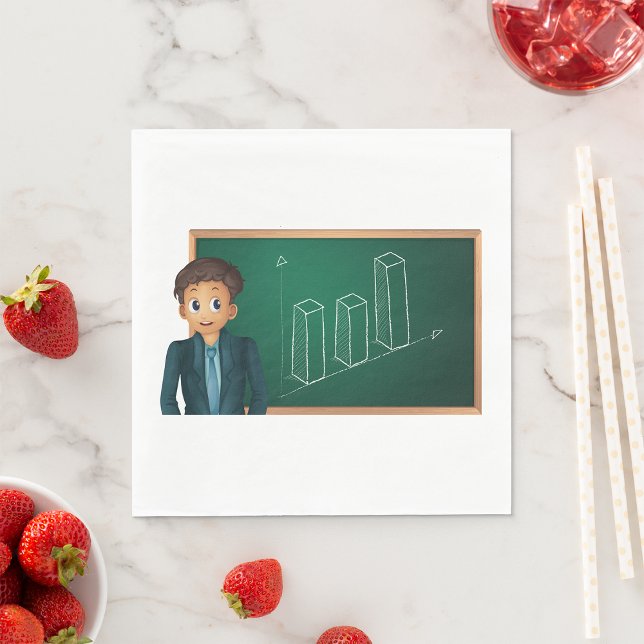 Geschäftsmann präsentiert Papier Napkins Serviette (Von Creator hochgeladen)