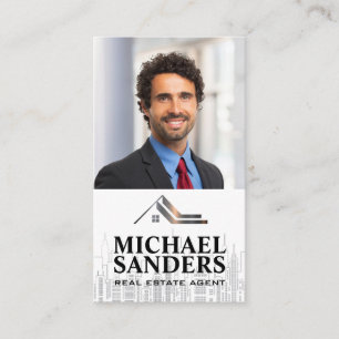 Geschäftsmann Real-Anwesen-Logo City Skyline Visitenkarte