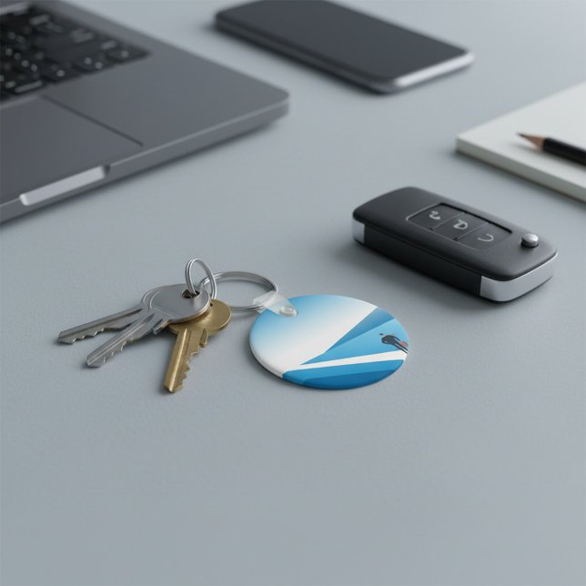 Geschäftsmann sucht den Weg in die Zukunft Schlüsselanhänger (Von Creator hochgeladen)