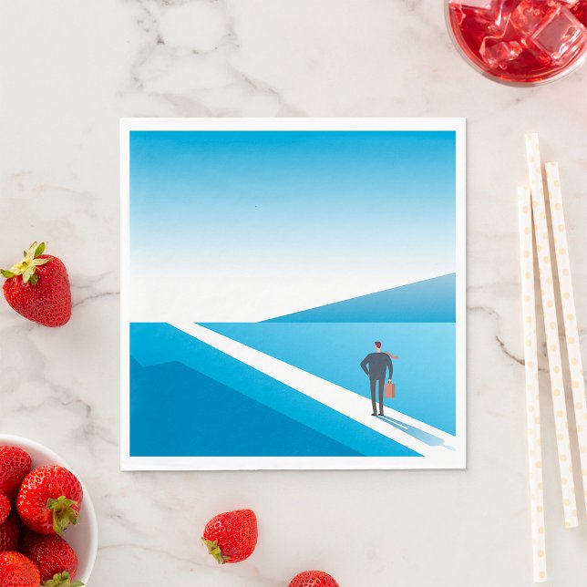 Geschäftsmann sucht den Weg in die Zukunft Serviette (Von Creator hochgeladen)