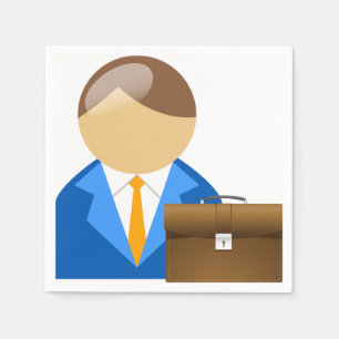 Geschäftsmann und Briefcase Paper Napkins Serviette