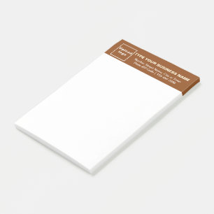 Geschäftsmarke auf brauner Überschrift von Long Post-it Klebezettel