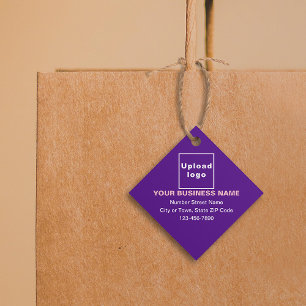 Geschäftsmarke auf violettem Diamantform-Tag Geschenkanhänger