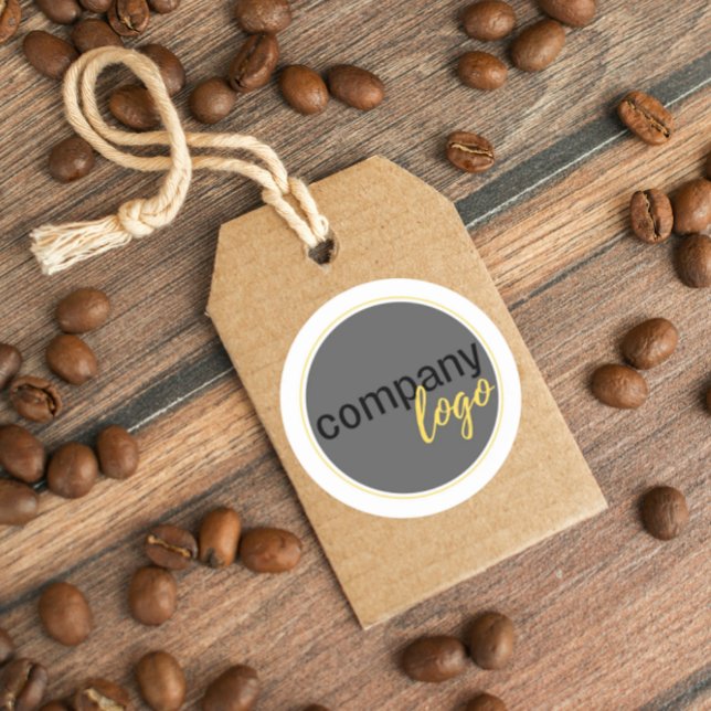 GESCHÄFTSMARKENLOGO AUF DEM MARKETING DES UNTERNEH RUNDER AUFKLEBER (Von Creator hochgeladen)