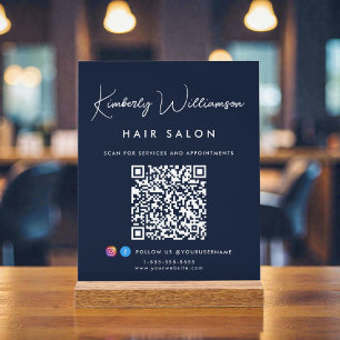 Geschäftsname Stylische Unterschrift Schrift QR-Co Acrylschild