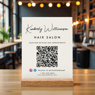 Geschäftsname Stylische Unterschrift Schrift QR-Co Acrylschild
