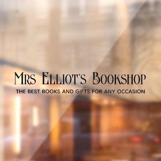 Geschäftsname & Tagline Chic Einfach Fensteraufkleber (Blatt 2)