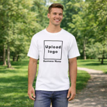 Geschäftsname und Logo | Weißes Männer-T-Shirt
