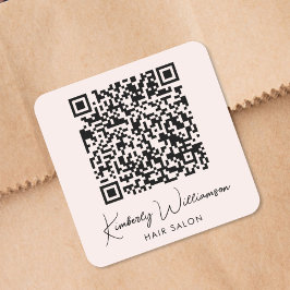 Geschäftsname Unterschrift Schrift QR-Code Werbear Quadratischer Aufkleber