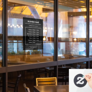 Geschäftsöffnungszeiten Signage Black Window Cling Fensteraufkleber
