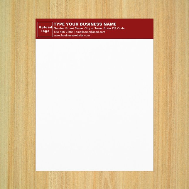 Geschäftsroter Briefkopf auf Papierblatt (Business red letterhead on paper sheet.)