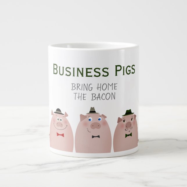 Geschäftsschweine bringen Zuhause zum Bacon Funny  Jumbo-Tasse (Vorderseite)