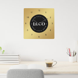 Geschäftsstelle für kundenspezifische Logos für Go Quadratische Wanduhr