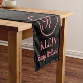 Geschäftstabelle mit Ihrem Logo und Text Kurzer Tischläufer