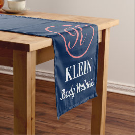 Geschäftstabelle mit Ihrem Logo und Text Kurzer Tischläufer
