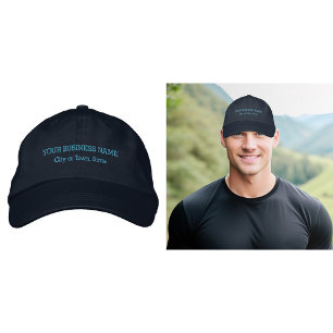 Geschäftstext bestickt auf Navy Cap Bestickte Baseballkappe