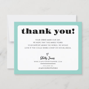 GESCHÄFTSTHANK IHNEN schicke Logo moderne Minze gr Dankeskarte