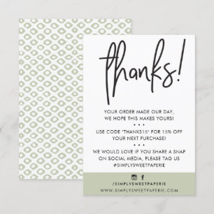 GESCHÄFTSTHANKE IHNEN Moderne Kundin-Green Ikat Dankeskarte