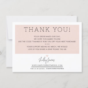 GESCHÄFTSTHANKE IHNEN niedliches, modernes Schwarz Dankeskarte