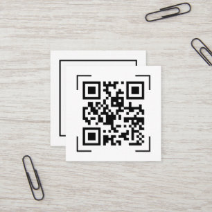 Geschäftsunternehmen   QR-Code-Scan Minimalistisch Quadratische Visitenkarte