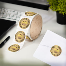 Geschäftsunternehmenslogo Gold Schwarz Modern Runder Aufkleber