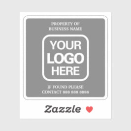 Geschäftsvermögen | Grau | Weißes Logo Aufkleber