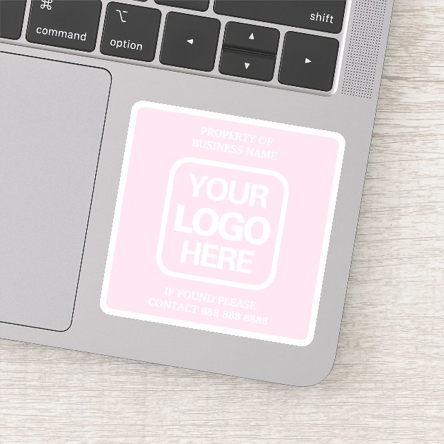 Geschäftsvermögen | Pink | Weißes Logo Aufkleber (Detail)