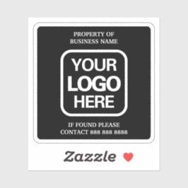 Geschäftsvermögen | Schwarz | Weißes Logo Aufkleber